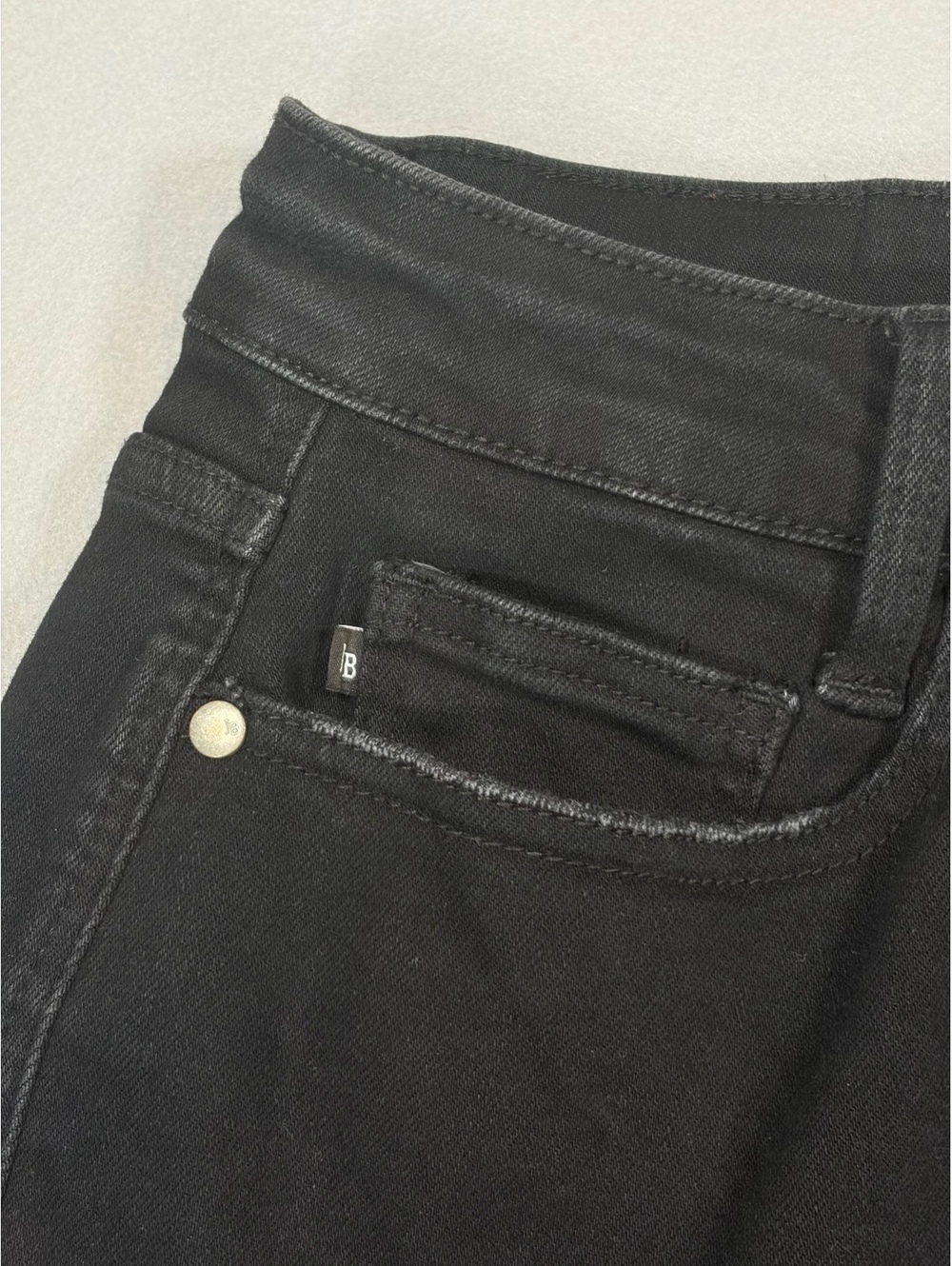 Judy Blue Black Crossover Asymmetrical Waistband Dad Jeans Size 16W Stretch - Picture 5 of 16